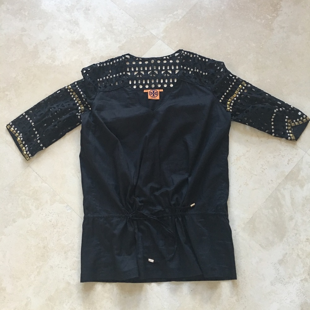 Tory Burch black embellished tunic